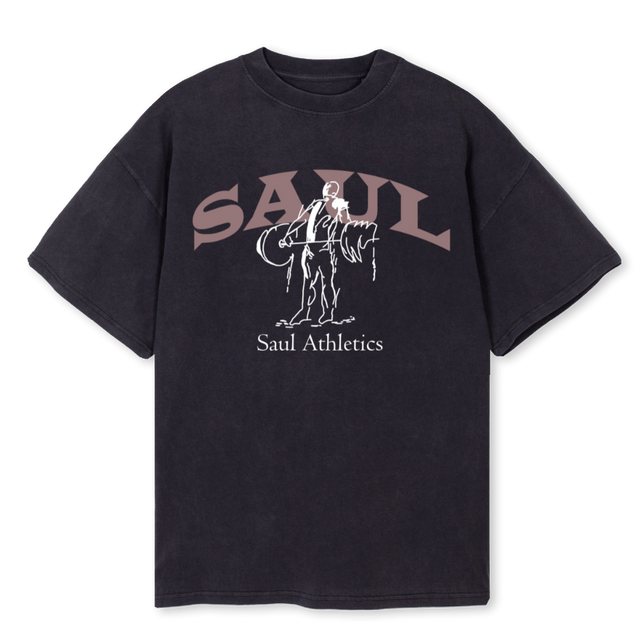 SAUL ATH BROWN VGREY Vintage Black Oversized Tee.