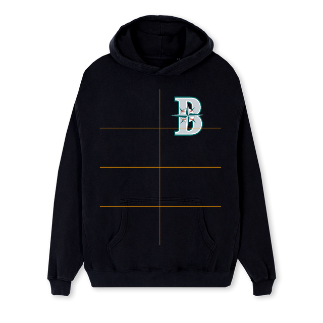 BASEBALL HD Black Regular Hoodie.