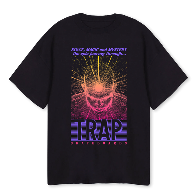 TRAP DEVINE SPARK Black Oversized Tee.