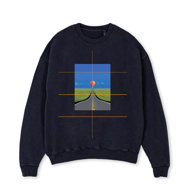 FDASAFDA Vintage Black Oversized Crewneck Sweater.