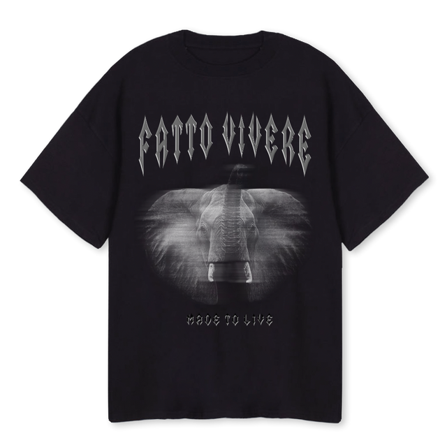 WD ELEPHANTE Black Oversized Tee.