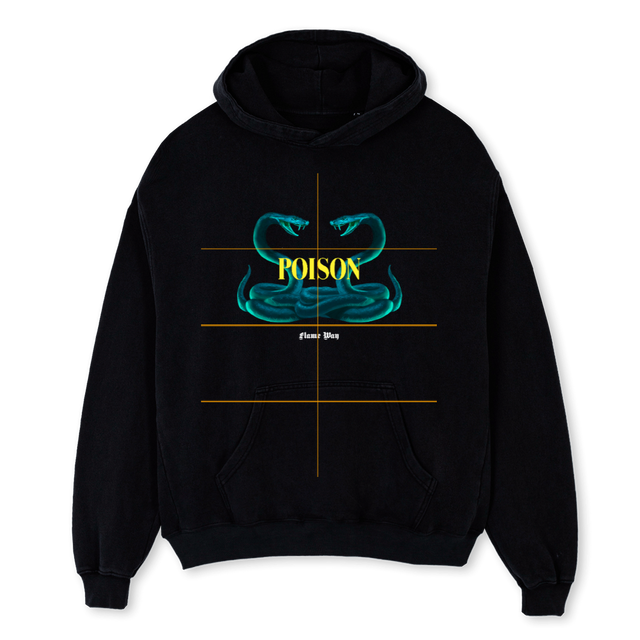 FW BLACK SNAKES Black Oversized Hoodie.