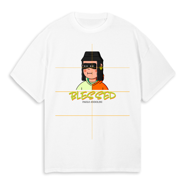 BLESSED W C White Oversized Tee.