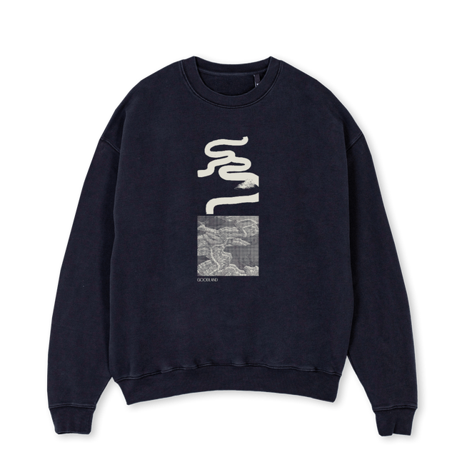 BLACKCREW Vintage Black Oversized Crewneck Sweater.