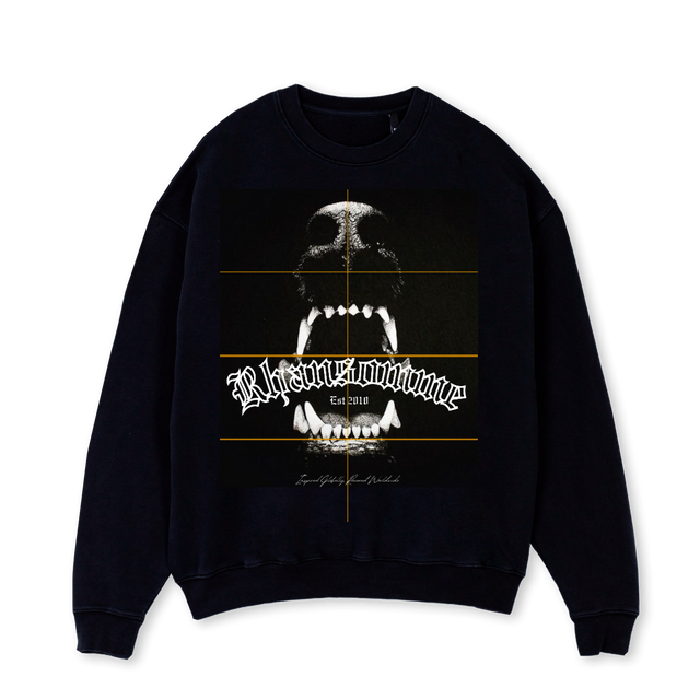 RHANSOMMME REVERED Black Oversized Crewneck Sweater.