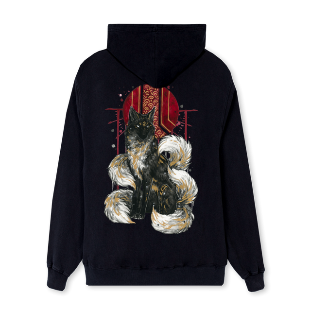 KITSUNE 2 Black Regular Hoodie.