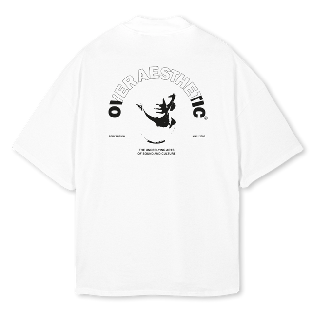 WATC OA T SHIRT White Oversized Mock Neck Tee.