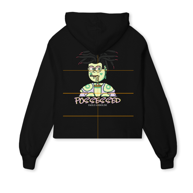 POSSE W H A Black Cropped Hoodie.