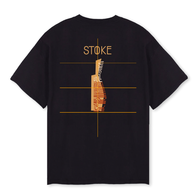 STOKBARWINETEE Black Oversized Tee.