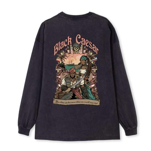BC Vintage Black Oversized LS Tee.