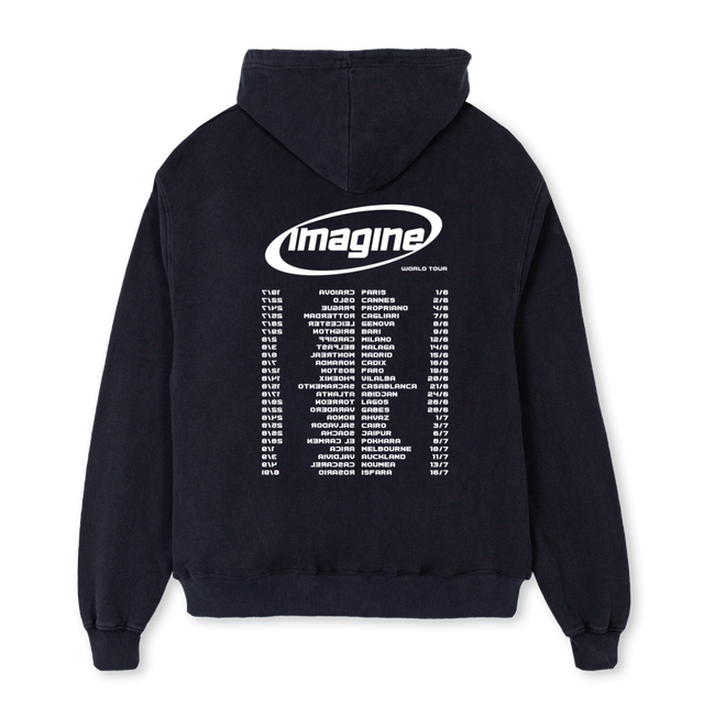 IMAGINETOURDEUX Vintage Black Oversized Hoodie.