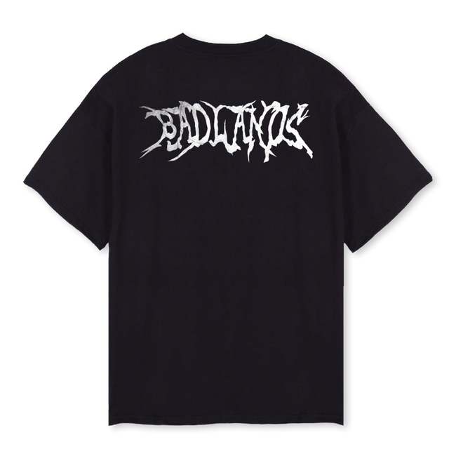 BEWAREOFDOGBADLANDS Black Oversized Tee.