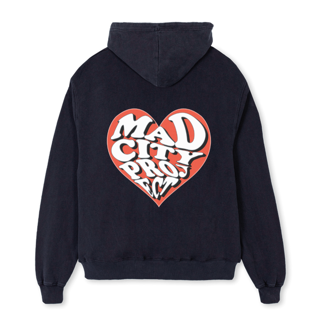 MAD CITY PROJECT Vintage Black Oversized Hoodie.