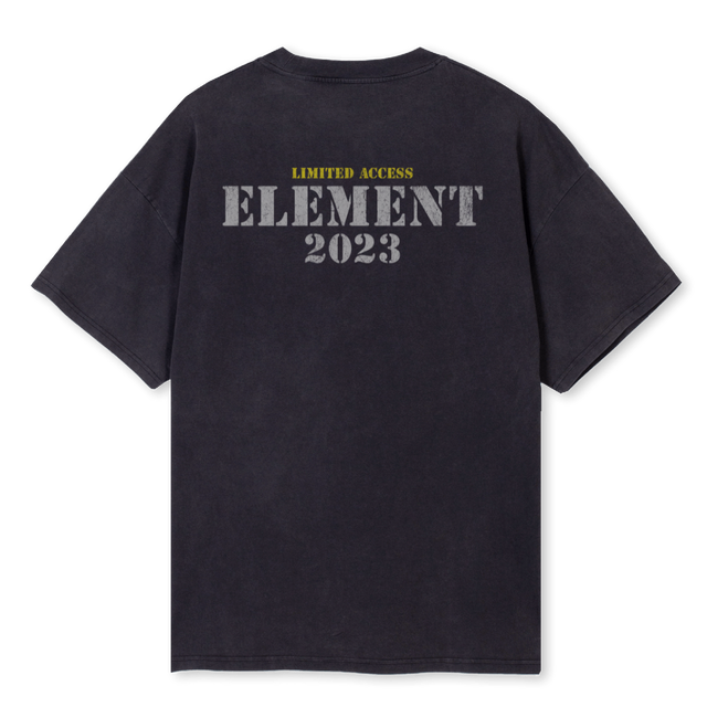 PLA BT ELEMENT Vintage Black Oversized Tee.