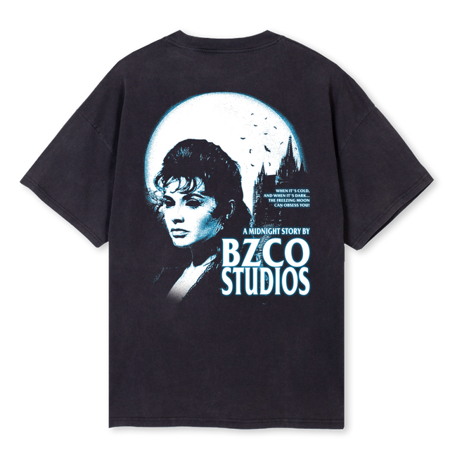 MIDNIGHT STORY Vintage Black Oversized Tee.