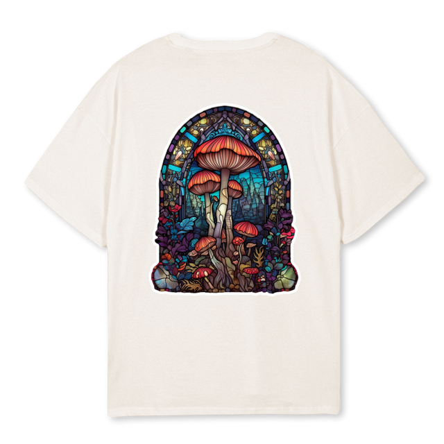 MUSHROOM STAINED Vintage White Oversized Tee.
