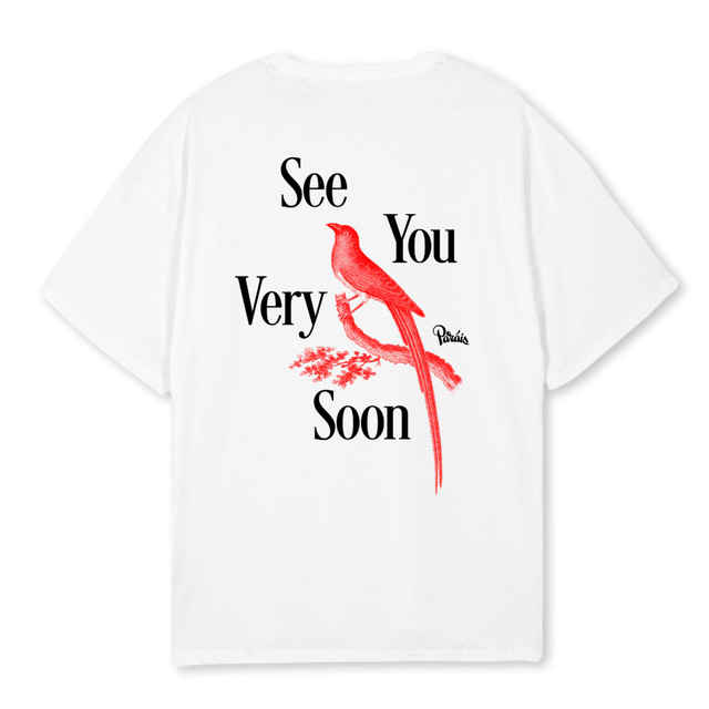 SEE YOU SOON White Oversized Tee.