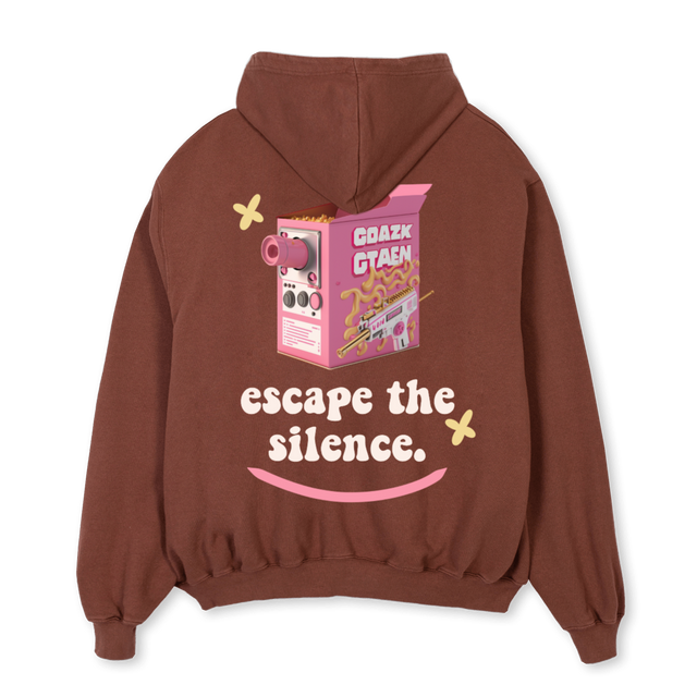VII Vintage Brown Oversized Zipped Hoodie.
