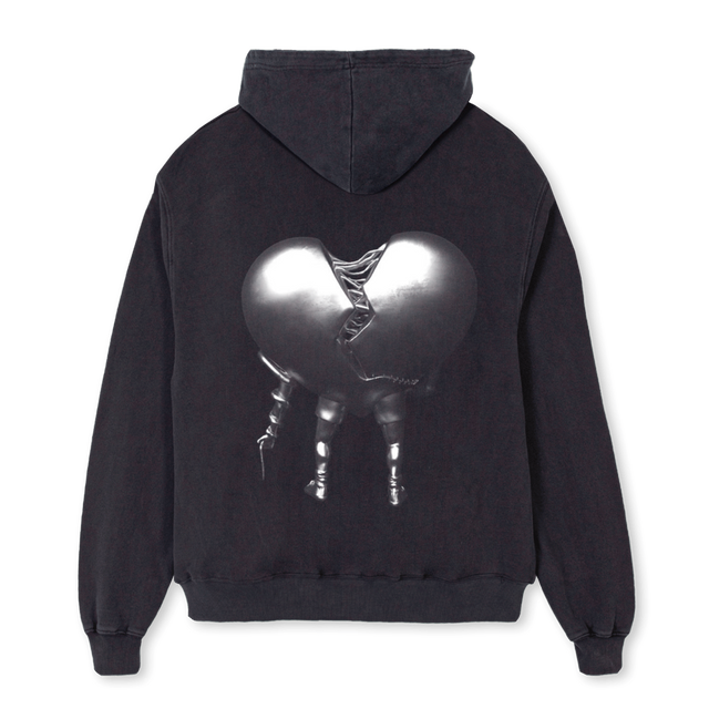 A Vintage Black Oversized Zipped Hoodie.