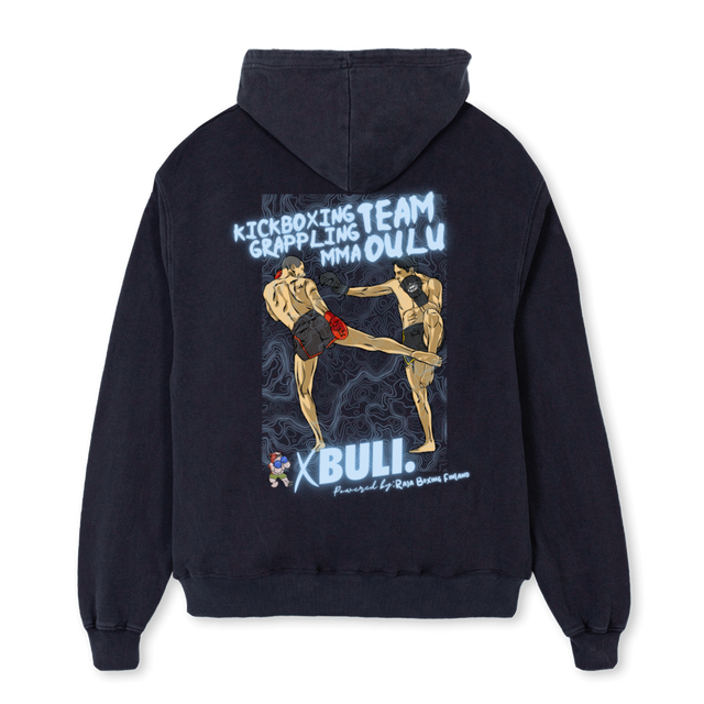 KBT HUPPARII Vintage Black Oversized Hoodie.