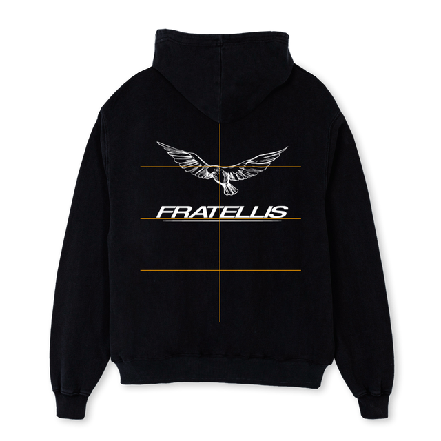 FRATELLISCLUBZIPHOOD Black Oversized Zipped Hoodie.