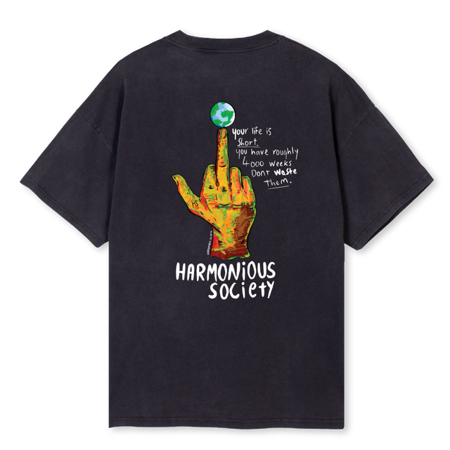 HS TMF Vintage Black Oversized Tee.