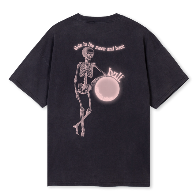 LOVELYBONESTEE Vintage Black Oversized Tee.