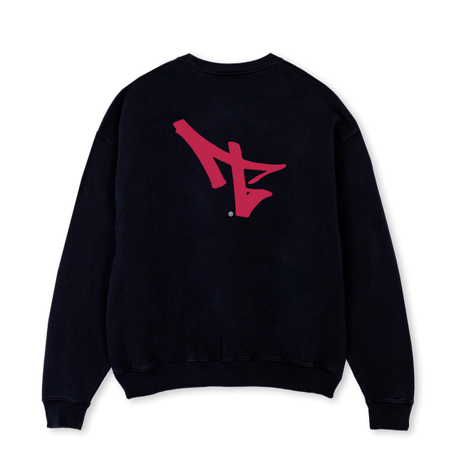 GRAFFITI Black Oversized Crewneck Sweater.