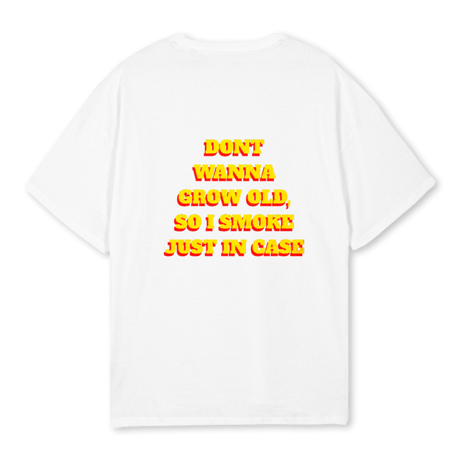 SMOKE IN CASE White Oversized Tee.