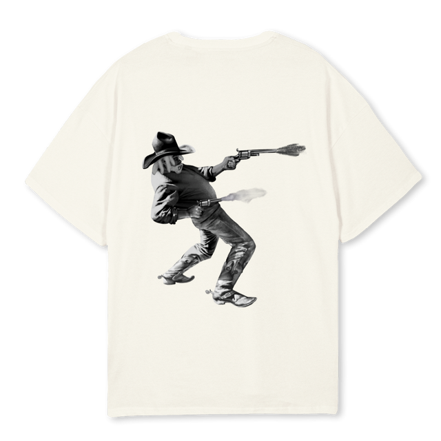 REBEL Cream Oversized Tee.