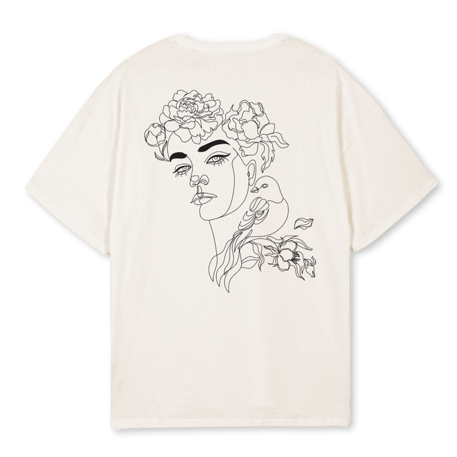 LINIENZEICHNUNG Vintage White Oversized Tee.