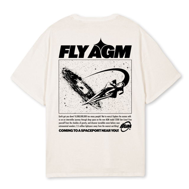 FLEW AGM OVERSIZED Vintage White Oversized Tee.