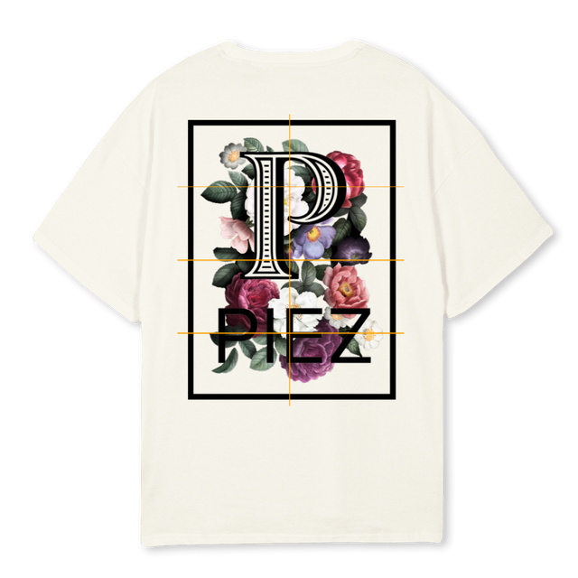 PIEZ FLOWERS SAIL Cream Oversized Tee.