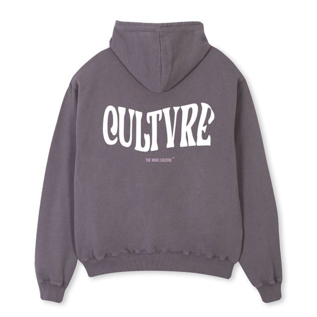 CULTVRE GREY Pigment Grey Oversized Hoodie.