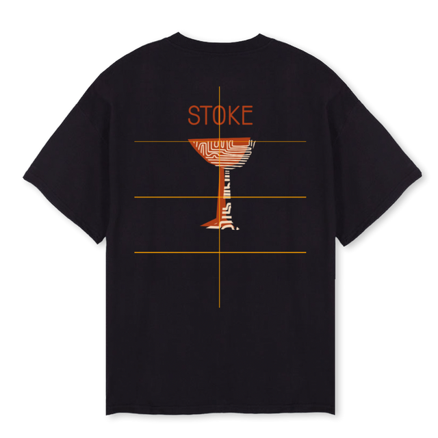 STOKBARMARTINITEE Black Oversized Tee.