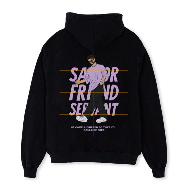 SFS BLCK HOODIE Black Oversized Hoodie.