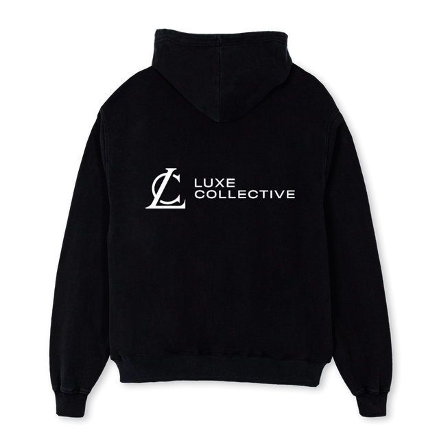 LUXE STAFF H Black Oversized Hoodie.