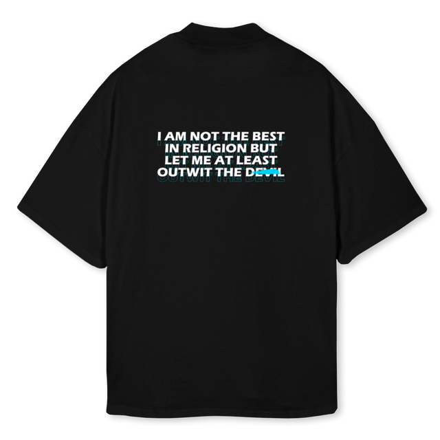 DOBERMAN TEE Black Oversized Mock Neck Tee.