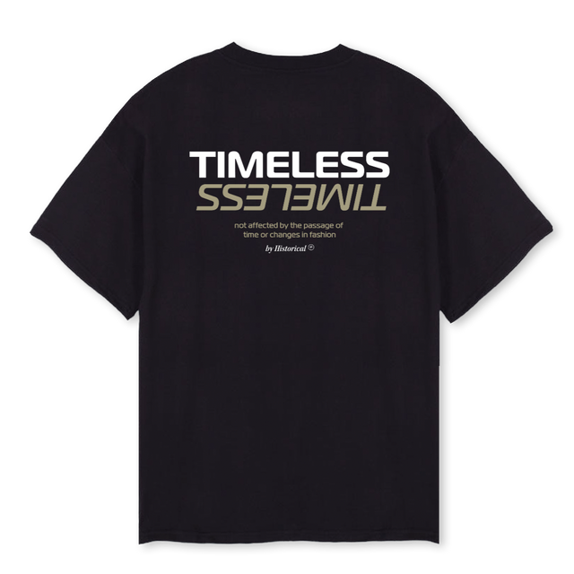 TIMELESS DARK Black Oversized Tee.