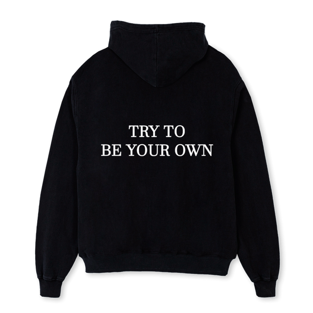 PROPRE PRESENE Black Oversized Hoodie.