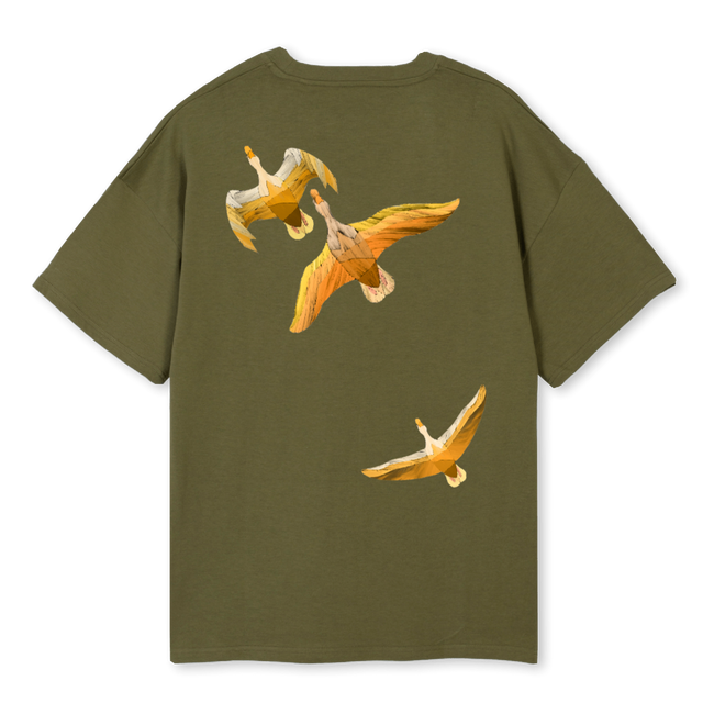 TSHIRT VERT CANARDS Kaki Oversized Tee.