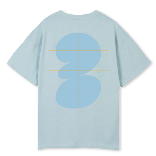 BALLOON SKY Cold Blue Oversized Tee.