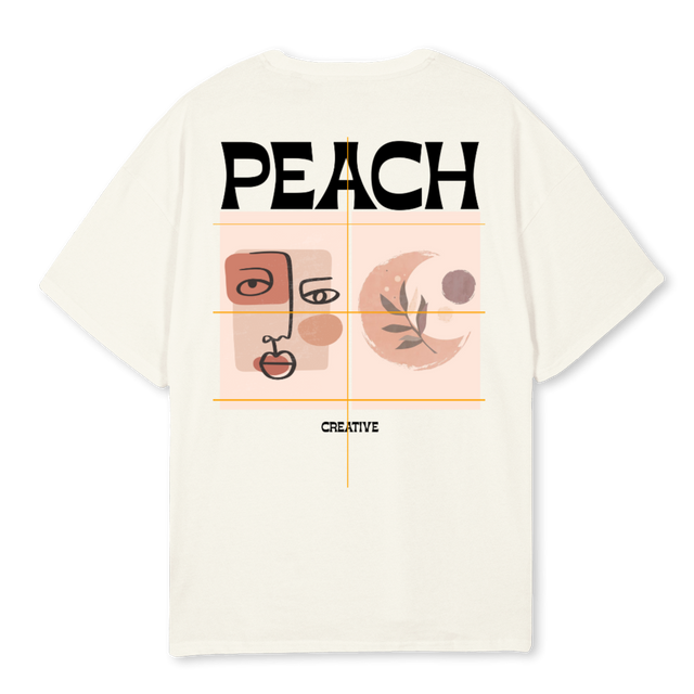 PEACH FIGURES Cream Oversized Tee.