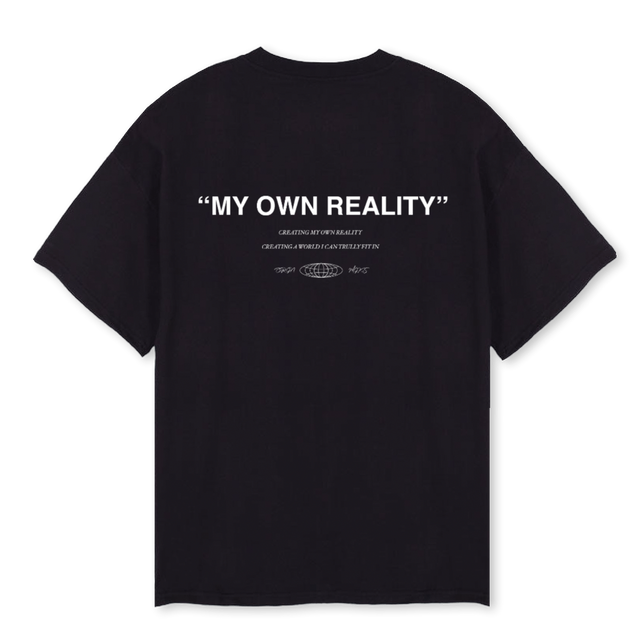 WHTE SHIRT Black Oversized Tee.