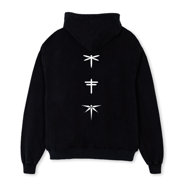 ONETHREE Black Oversized Hoodie.