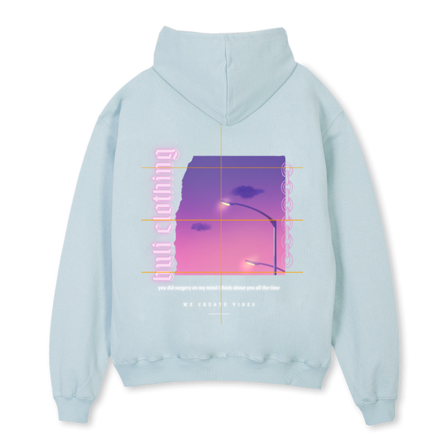 BULI CLOTHING Cold Blue Oversized Hoodie.