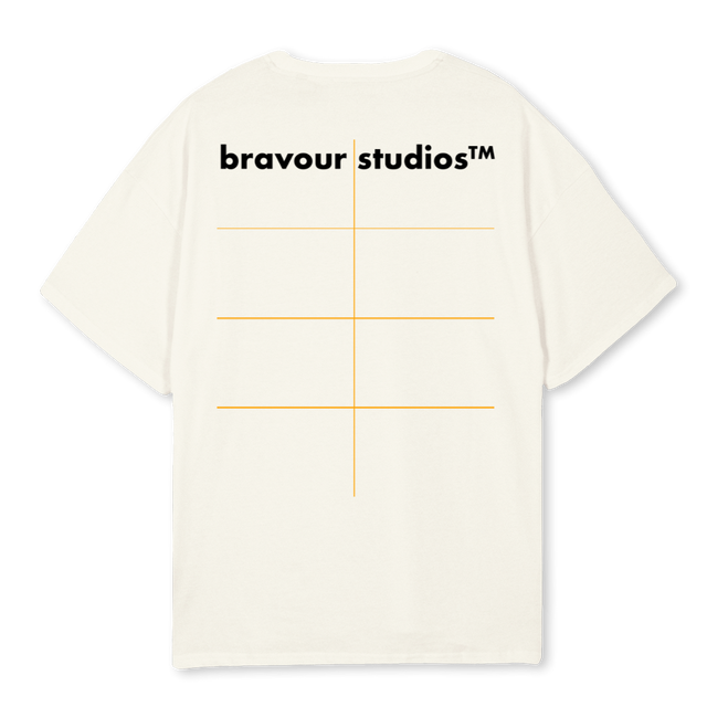 BASIC BACK Cream Oversized Tee.
