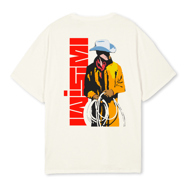 WESTERNSS Cream Oversized Tee.