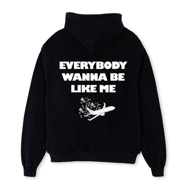 BROTHERHOOD Black Oversized Hoodie.