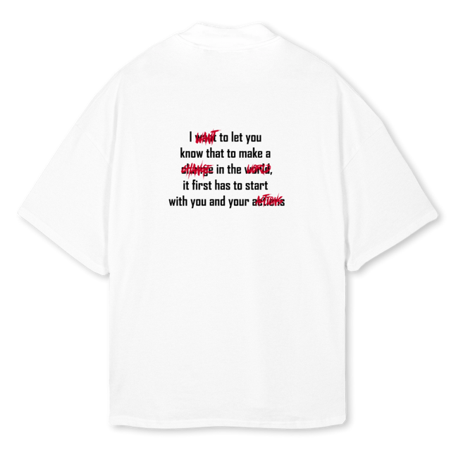 GEISHA White Oversized Mock Neck Tee.